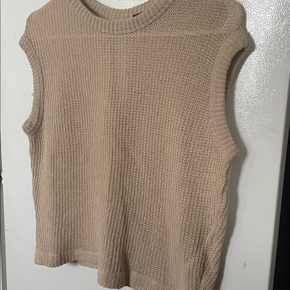 Massimo Dutti Small 100% Cotton Beige Knit Top - Picture 5 of 8